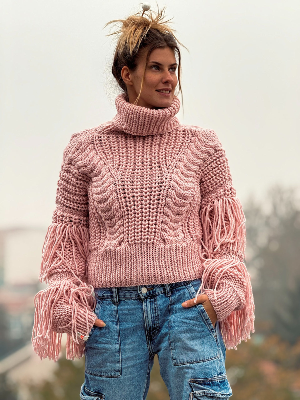Lagerta džemper – Roze
